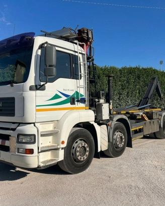 MAN MAN TGA 35.440 USATO SCARRABILE CON GRU E PO