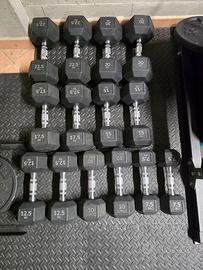 Set manubri esagonali Technogym - 7 coppie