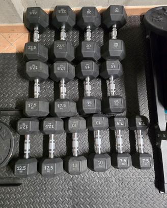 Set manubri esagonali Technogym - 7 coppie