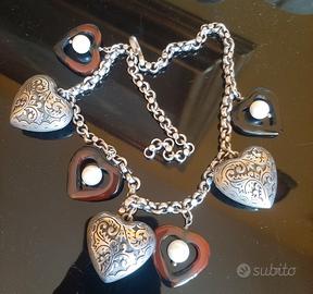 COLLANA BIGIOTTERIA CON CUORI