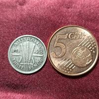 Colonie britanniche 3 Pence Australia 1943 in arge
