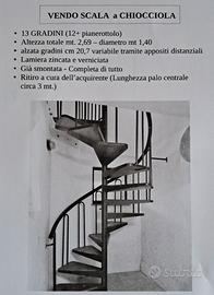 scala a chiocciola in ferro zincato verniciato