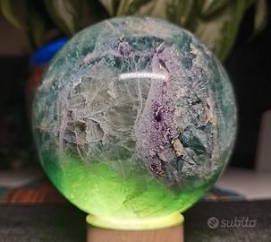 Sfera di Cristallo 3151g Minerale Rainbow Fluorite
