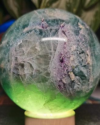 Sfera di Cristallo 3151g Minerale Rainbow Fluorite