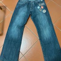 Jeans da uomo denim modello gamba larga taglia 52