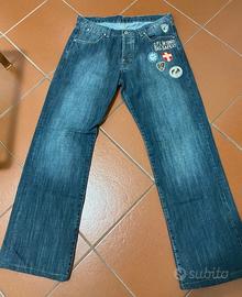 Jeans da uomo denim modello gamba larga taglia 52