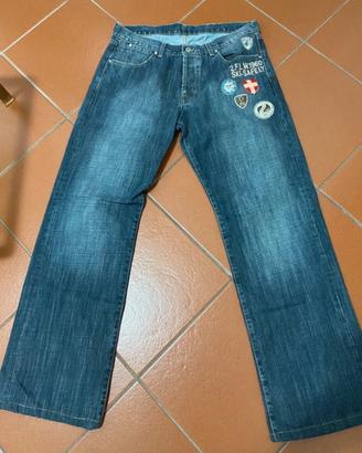 Jeans da uomo denim modello gamba larga taglia 52