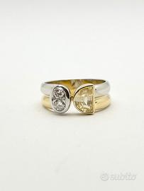 Anello oro 18KT diamanti 0.20 e zaffiro, MANFREDI
