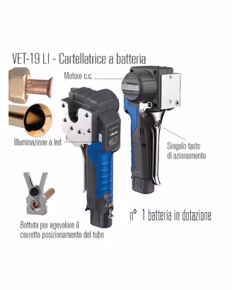 Cartellatrice flangiatubi a batteria 