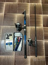KIT 2 CANNE DA PESCA + ACCESSORI