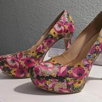Scarpe con tacco Dù Simòn fucsia a fiori