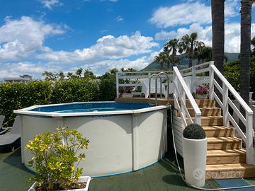 Piscina Fuori Terra in Acciaio con Rivestimento