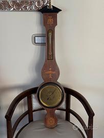 Barometro d’epoca Goldtime in legno intarsiato