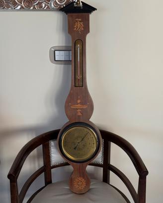 Barometro d’epoca Goldtime in legno intarsiato