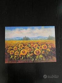 Stampa su cartoncino paesaggio campo di girasoli