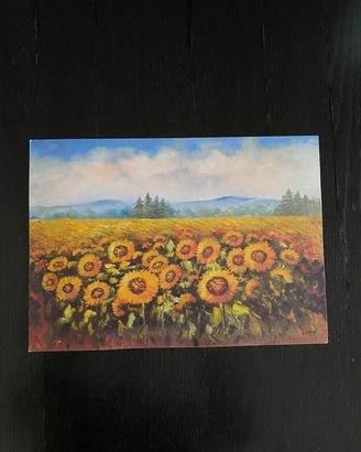Stampa su cartoncino paesaggio campo di girasoli