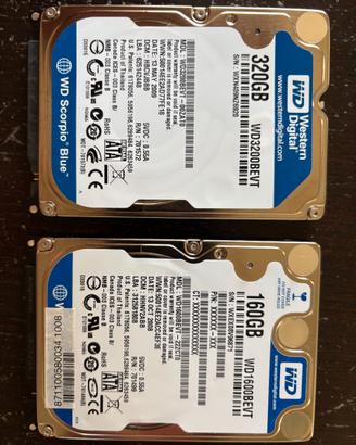 Hard Disk varie dimensioni datati ma funzionanti