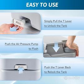 wc chimico portatile bianco grande campeggio