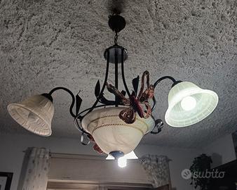 LAMPADARIA 3 LUCI ARTE POVERA