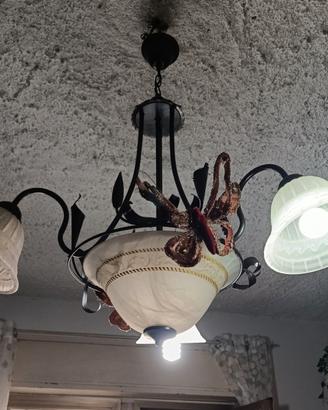LAMPADARIA 3 LUCI ARTE POVERA