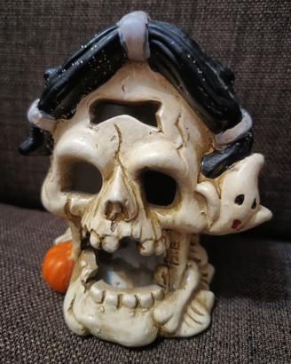 Statua HORROR Portacandela Skull Ghost Pumpkin