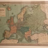 Carta geografica dell'Europa - Fine 1800