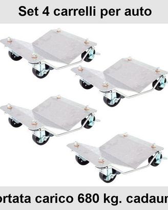 Carrelli sposta auto sottoruota sotto ruota (4 pz)