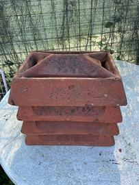 Comignolo in cotto classico 4 pezzi /cappello