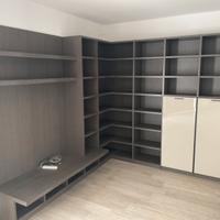 Liberia angolare componibile in legno