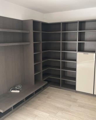 Liberia angolare componibile in legno