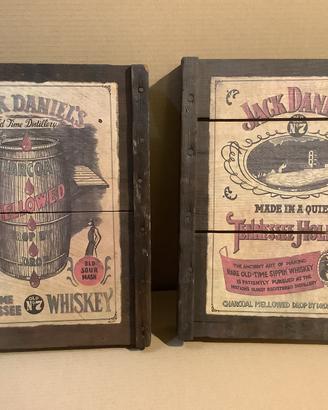 Jack Daniel’s 2 quadri in legno x pub taverne bar
