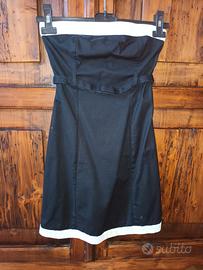 Vestito benetton nero bordo bianco xs