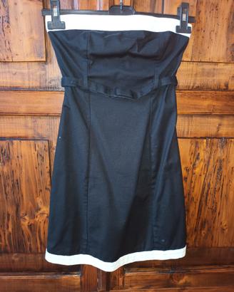 Vestito benetton nero bordo bianco xs