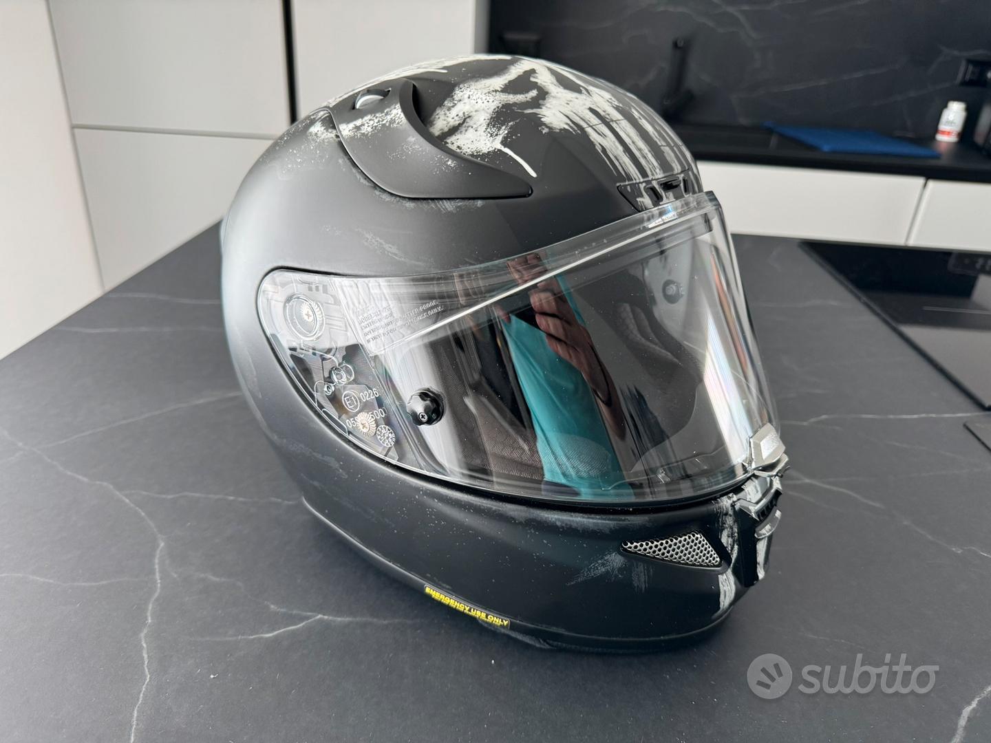 Adesivo Riflettente Teschio Punisher Per Casco Moto - Design Retrò