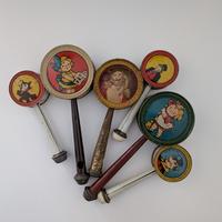 Fischietti Raganella Sonagli latta vintage