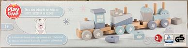 Gioco trenino e ferrovia in legno - nuovo