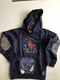 Felpa bambino Spiderman Marvel cappuccio 9-10 anni