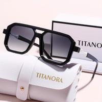 Titanora Occhiali Da Sole Neri Unisex Con Custodia