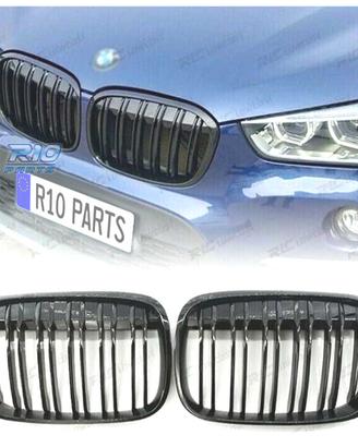 GRIGLIA DOPPIA BMW X1 F48 15-19 LOOK M NERO LUCIDO