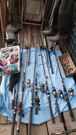 Canne da pesca, stivali da pesca