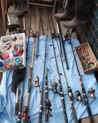 Canne da pesca, stivali da pesca