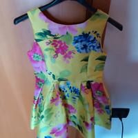 vestito  cerimonia giallo floreale anni 6 fun&fun