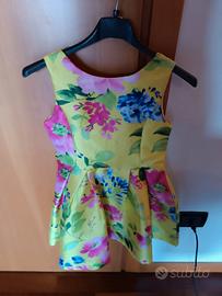 vestito  cerimonia giallo floreale anni 6 fun&fun