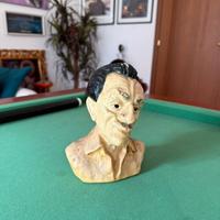 Scultura Artigianale in Legno Eduardo De Filippo