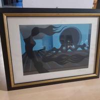 Quadro serigrafia astratta con cornice 80x60
