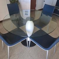 Tavolo Bontempi rotondo in cristallo diam. 120