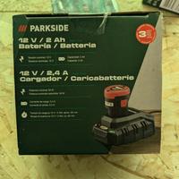 Batteria Parkside 2ah 12v e Caricatore, Imballo Or
