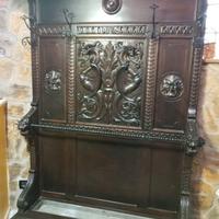  attaccapanni antico intarsiato a mano 