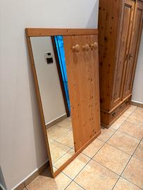 Portabiti con specchio in legno massiccio