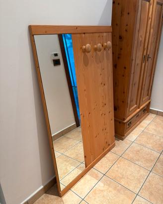 Portabiti con specchio in legno massiccio